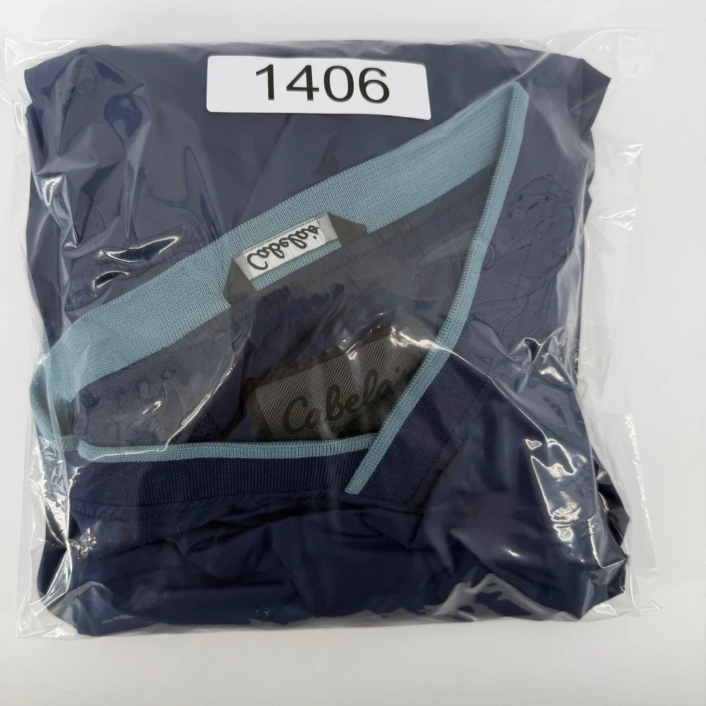 Cabelas‎ Mens XL Pullover Windbreaker Jacket Blue V Neck Long Sleeve Gorpcore